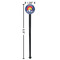 Colorado Airstream Club Black Plastic 7" Stir Stick - Round - Dimensions