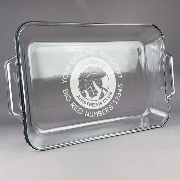 Custom Colorado Airstream Club Glass Baking and Cake Dish