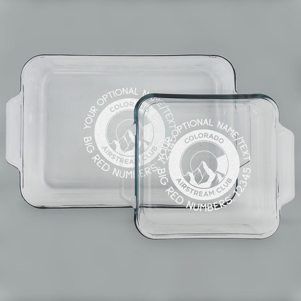 Custom Colorado Airstream Club Glass Baking & Cake Dish Set - 13in x 9in & 8in x 8in