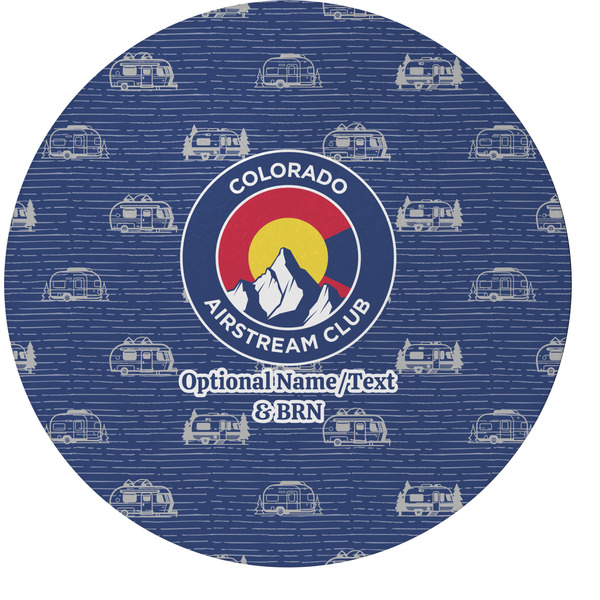 Custom Colorado Airstream Club Round Glass Cutting Board