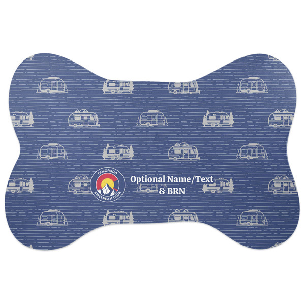 Custom Colorado Airstream Club Bone Shaped Dog Food Mat