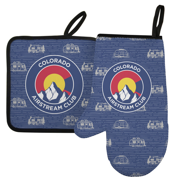 Custom Colorado Airstream Club Left Oven Mitt & Pot Holder Set