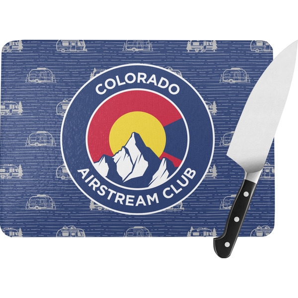 Custom Colorado Airstream Club Rectangular Glass Cutting Board