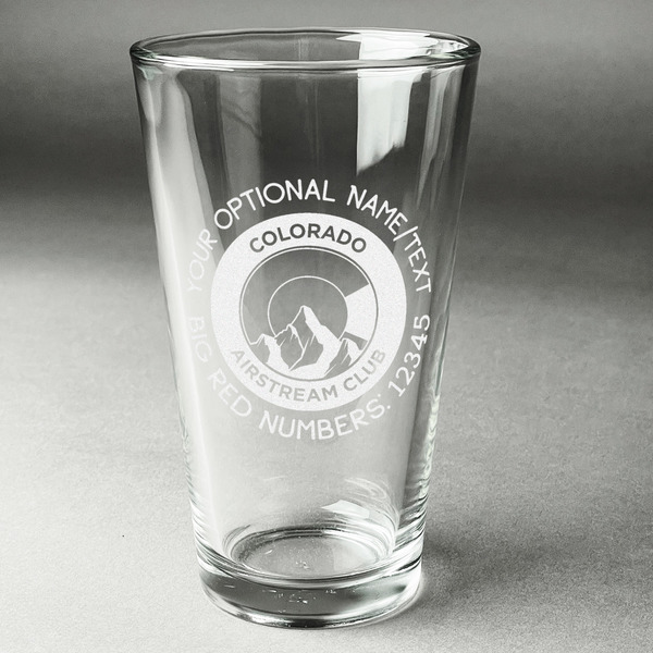 Custom Colorado Airstream Club Pint Glass - Laser Engraved