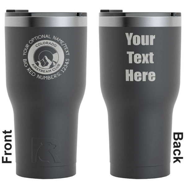 Custom Colorado Airstream Club RTIC Tumbler - Black - Laser Engraved - Double-Sided