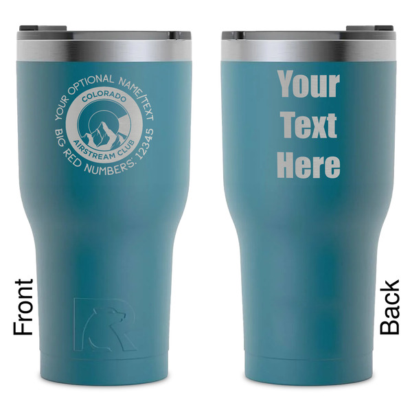 Custom Colorado Airstream Club RTIC Tumbler - Dark Teal - Laser Engraved - Double-Sided