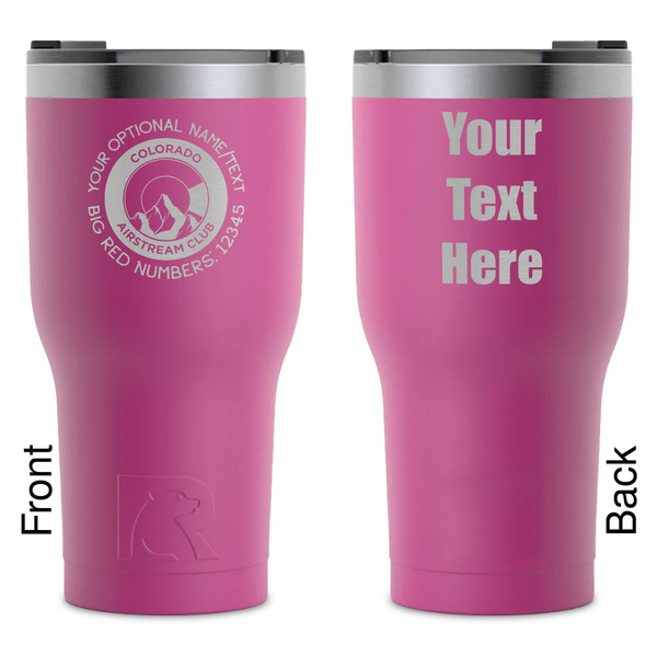 Custom Colorado Airstream Club RTIC Tumbler - Magenta - Laser Engraved - Double-Sided