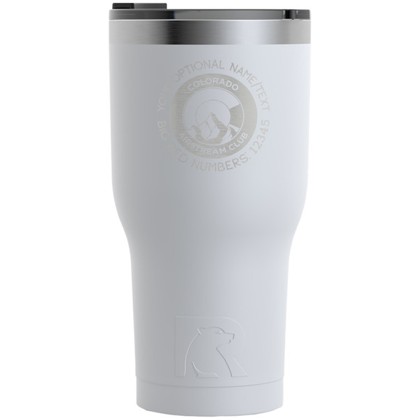 Custom Colorado Airstream Club RTIC Tumbler - White - Laser Engraved - Single-Sided