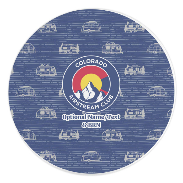 Custom Colorado Airstream Club Round Stone Trivet