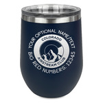 Colorado Airstream Club Stemless Stainless Steel Wine Tumbler - Navy - Double-Sided