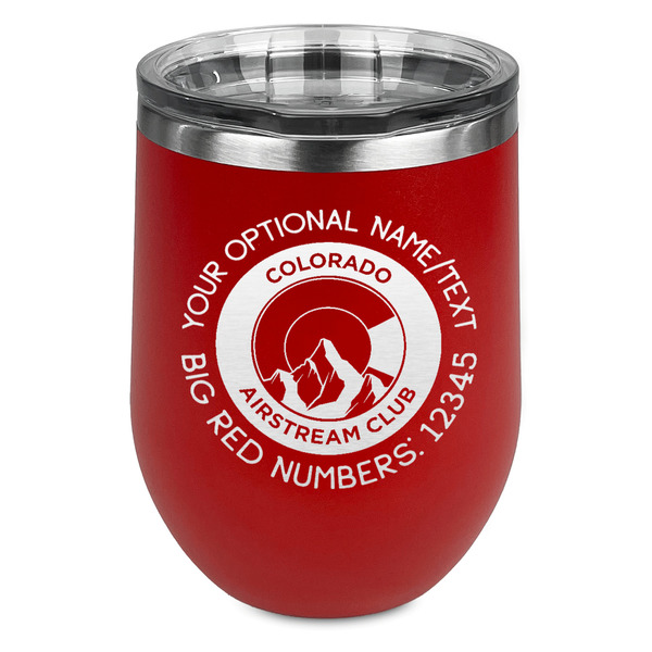 Custom Colorado Airstream Club Stemless Stainless Steel Wine Tumbler - Red - Double-Sided