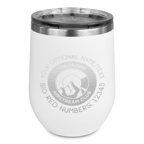 Custom Colorado Airstream Club Stemless Stainless Steel Wine Tumbler - White - Single-Sided