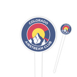 Colorado Airstream Club 4" Round Plastic Food Picks - White - Single-Sided