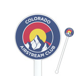 Colorado Airstream Club 5.5" Round Plastic Stir Sticks - White - Single-Sided