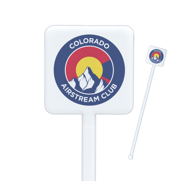 Custom Colorado Airstream Club Square Plastic Stir Sticks