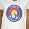 Colorado Airstream Club White V-Neck T-Shirt on Model - CloseUp