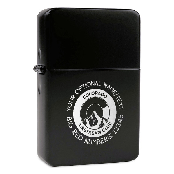 Custom Colorado Airstream Club Windproof Lighter - Black - Single-Sided