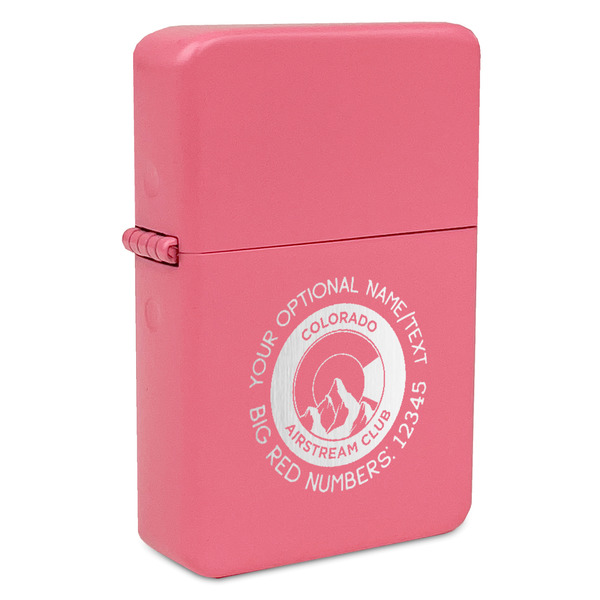 Custom Colorado Airstream Club Windproof Lighter - Pink - Single-Sided