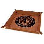 WBCCI Heritage logo Faux Leather Dice Tray - 9" x 9" - Rawhide