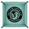 WBCCI Heritage logo 9" x 9" Teal Leatherette Snap Up Tray - FOLDED