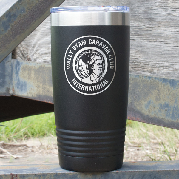 Custom WBCCI Heritage logo 20 oz Stainless Steel Tumbler - Black - Single-Sided