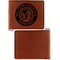 WBCCI Heritage logo Cognac Leatherette Bifold Wallets - Front and Back Single Sided - Apvl