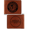 WBCCI Heritage logo Cognac Leatherette Bifold Wallets - Front and Back