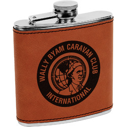 WBCCI Heritage logo Leatherette Wrapped Stainless Steel Flask