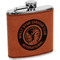 WBCCI Heritage logo Cognac Leatherette Wrapped Stainless Steel Flask