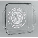 WBCCI Heritage logo Glass Cake Dish with Truefit Lid - 8in x 8in