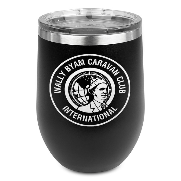 Custom WBCCI Heritage logo Stemless Stainless Steel Wine Tumbler - Black - Double-Sided