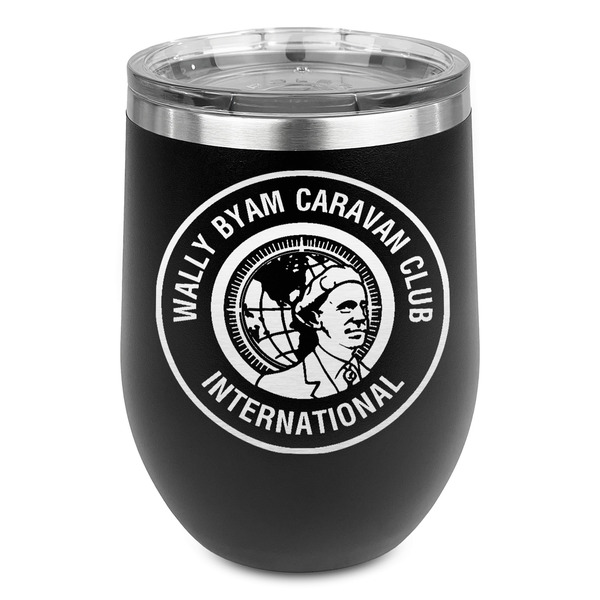 Custom WBCCI Heritage logo Stemless Stainless Steel Wine Tumbler - Black - Single-Sided