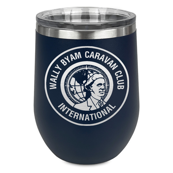 Custom WBCCI Heritage logo Stemless Stainless Steel Wine Tumbler - Navy - Double-Sided