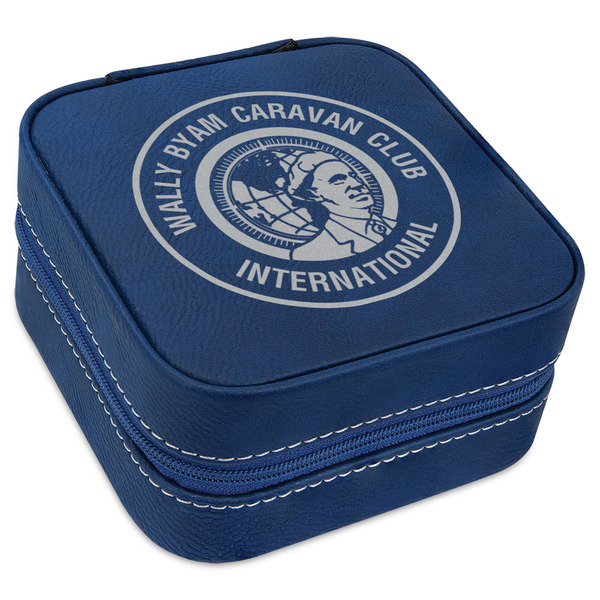 Custom WBCCI Heritage logo Travel Jewelry Box - Navy Blue Leather