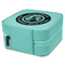 WBCCI Heritage logo Travel Jewelry Boxes - Leather - Teal - View from Rear