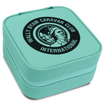 WBCCI Heritage logo Travel Jewelry Box - Teal Leather