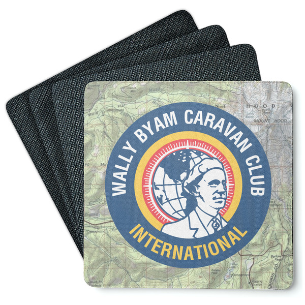 Custom WBCCI Heritage logo Square Rubber Backed Coasters - Set of 4