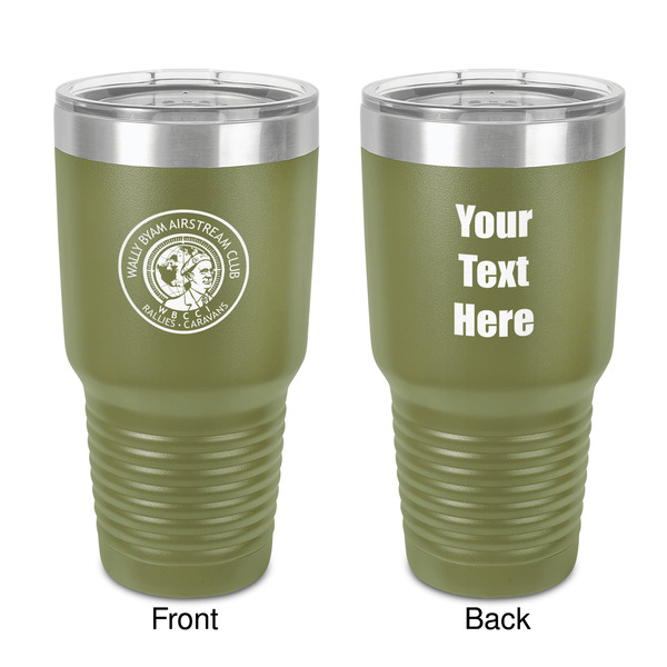 Custom Wally Byam Airstream Club logo 30 oz Stainless Steel Tumbler - Olive - Double-Sided