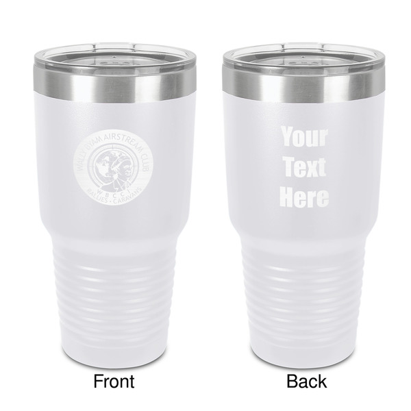 Custom Wally Byam Airstream Club logo 30 oz Stainless Steel Tumbler - White - Double-Sided