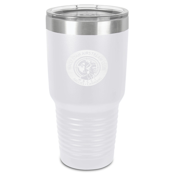 Custom Wally Byam Airstream Club logo 30 oz Stainless Steel Tumbler - White - Single-Sided