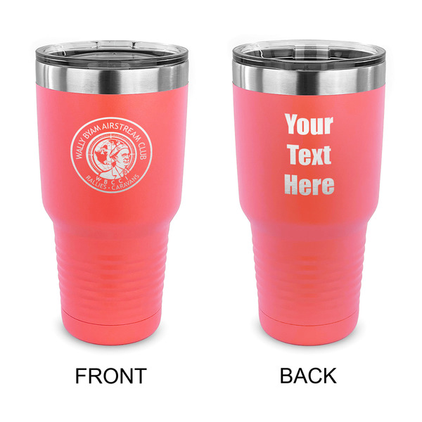 Custom Wally Byam Airstream Club logo 30 oz Stainless Steel Tumbler - Coral - Double-Sided