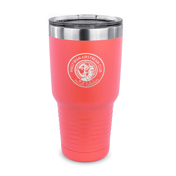 Custom Wally Byam Airstream Club logo 30 oz Stainless Steel Tumbler - Coral - Single-Sided