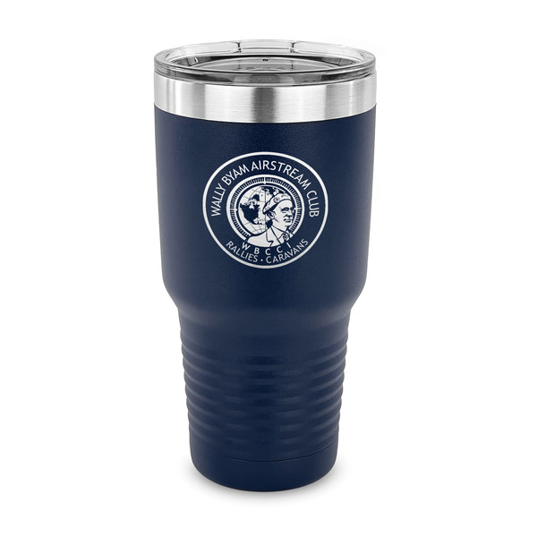 Custom Wally Byam Airstream Club logo 30 oz Stainless Steel Tumbler - Navy - Single-Sided