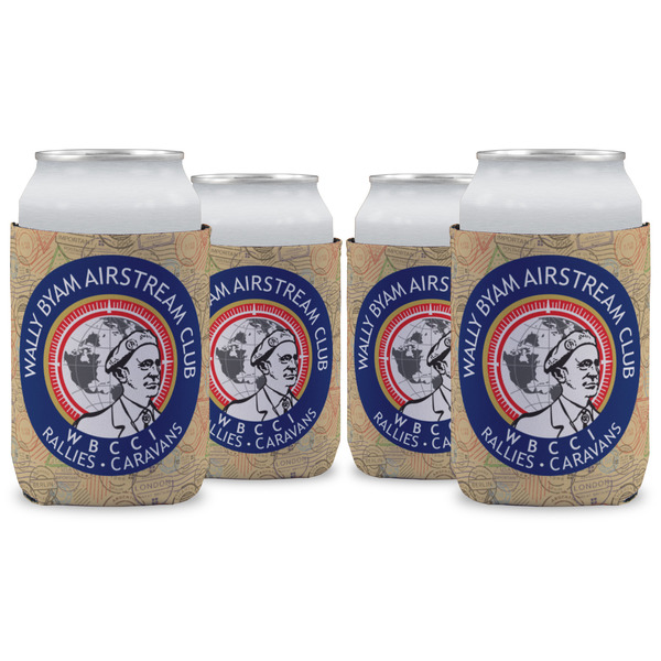 Custom Wally Byam Airstream Club logo Can Coolers - 12 oz - Set of 4