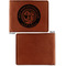 Wally Byam Airstream Club logo Cognac Leatherette Bifold Wallets - Front and Back Single Sided - Apvl