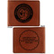 Wally Byam Airstream Club logo Cognac Leatherette Bifold Wallets - Front and Back