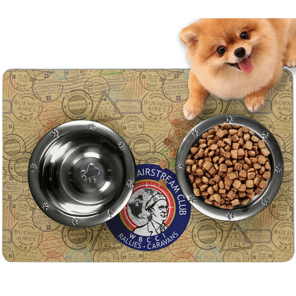 Custom Wally Byam Airstream Club logo Dog Food Mat - Small