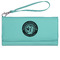 Wally Byam Airstream Club logo Ladies Wallet - Leather - Teal - Front View