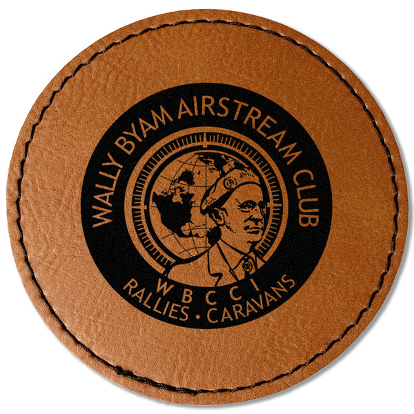 Custom Wally Byam Airstream Club logo Faux Leather Iron On Patch - Round