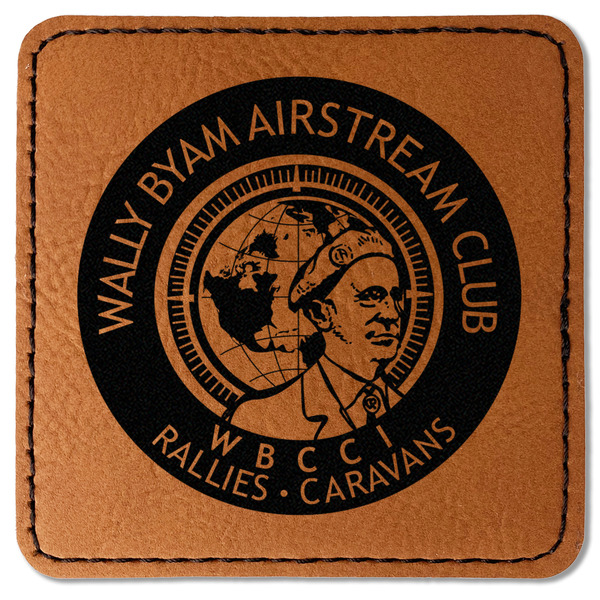 Custom Wally Byam Airstream Club logo Faux Leather Iron On Patch - Square